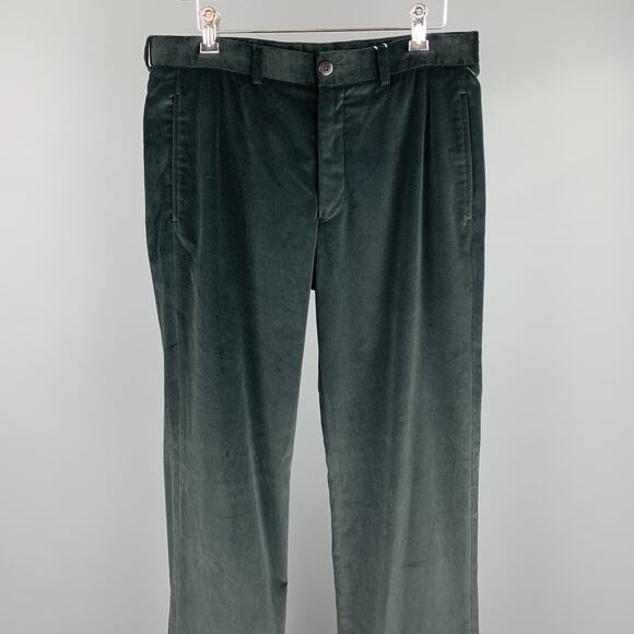 ARMANI COLLEZIONI Size 32 Black Cotton Zip Fly Dress Pants - Picture 2 of 4